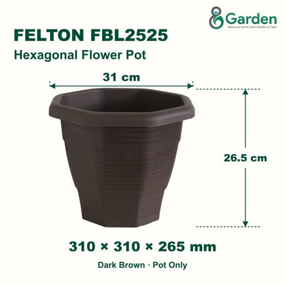 Felton FBL2525 Hexagonal Plastic Flower Pot 31cm – product guide