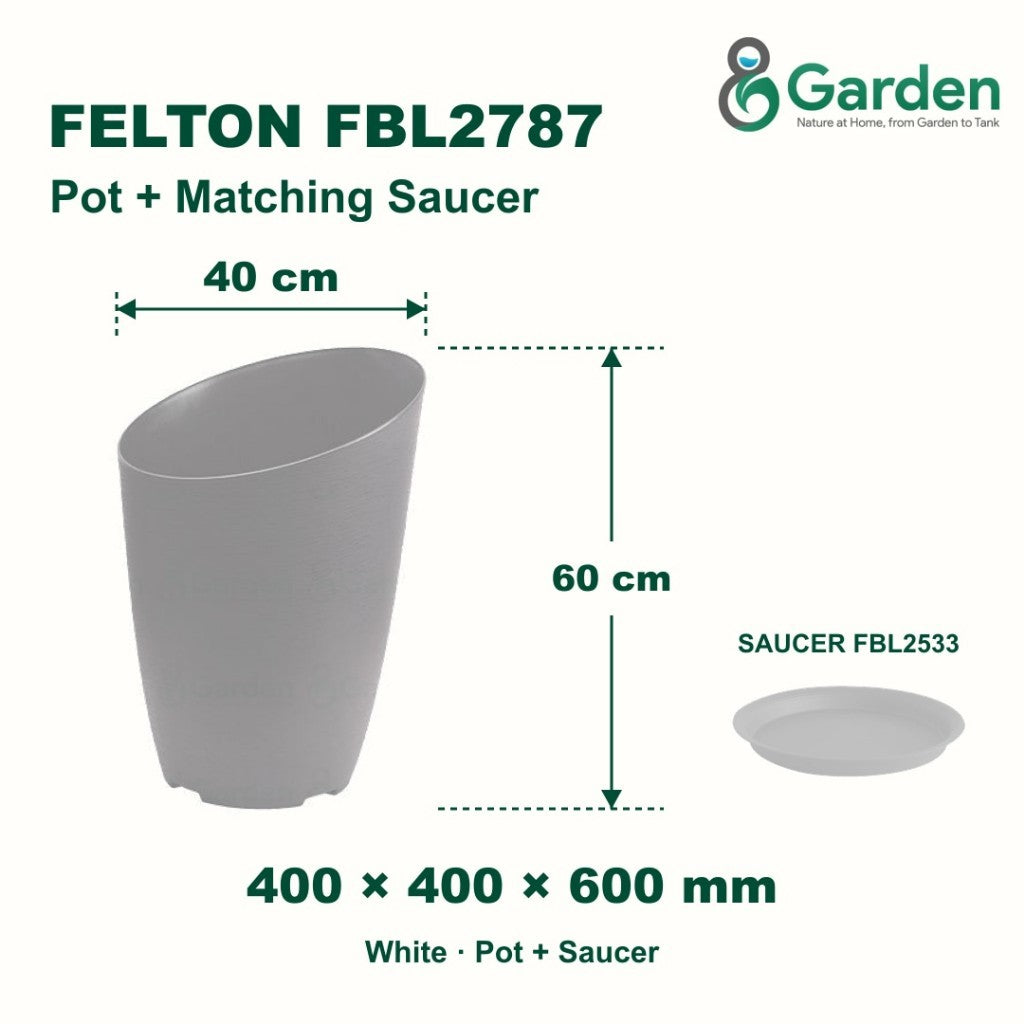 Felton FBL2787 Round Plastic Flower Pot 40cm – product and size guide