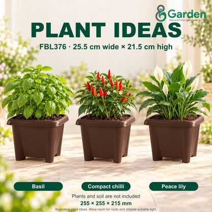 Felton FBL376 Round Plastic Flower Pot 25.5cm – product and size guide
