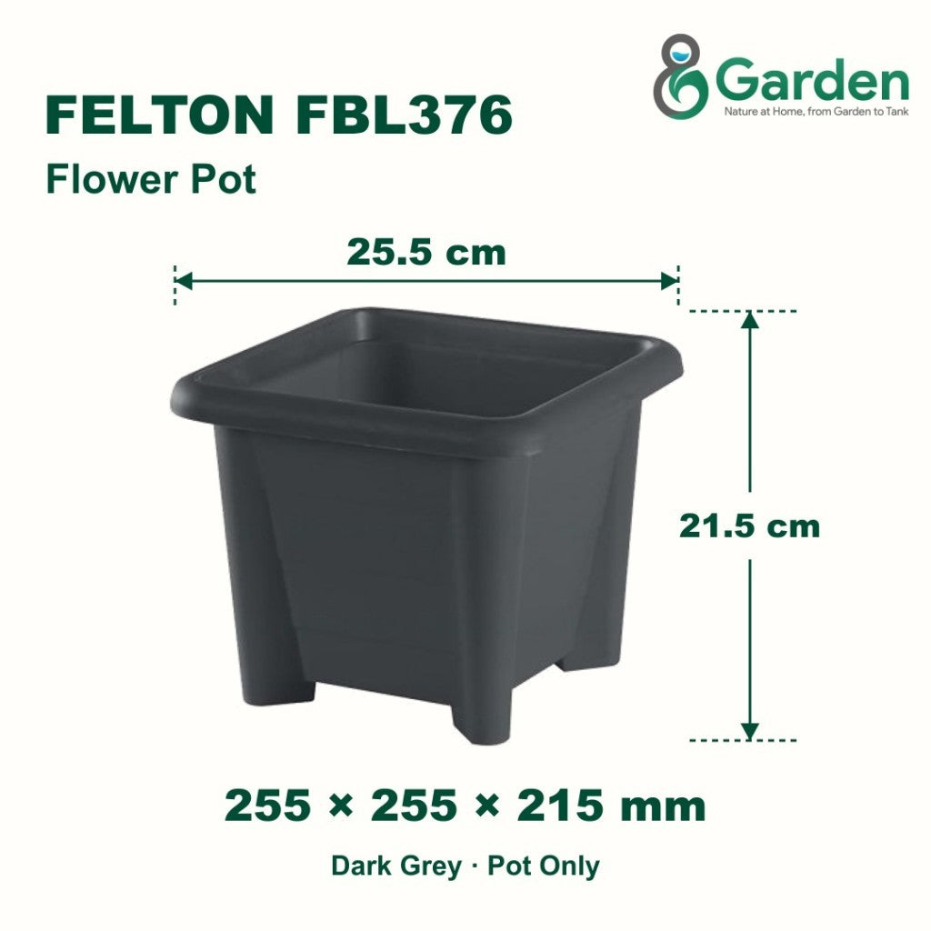 Felton FBL376 Round Plastic Flower Pot 25.5cm – product and size guide