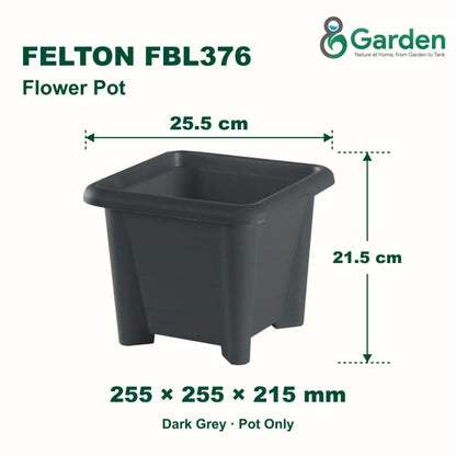 Felton FBL376 Round Plastic Flower Pot 25.5cm – product and size guide