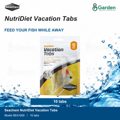 Seachem NutriDiet Vacation Tabs Holiday Fish Food 10 Tabs – product information