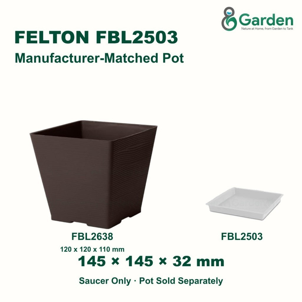 Felton FBL2503 Square Flower Pot Saucer 14.5cm – product guide