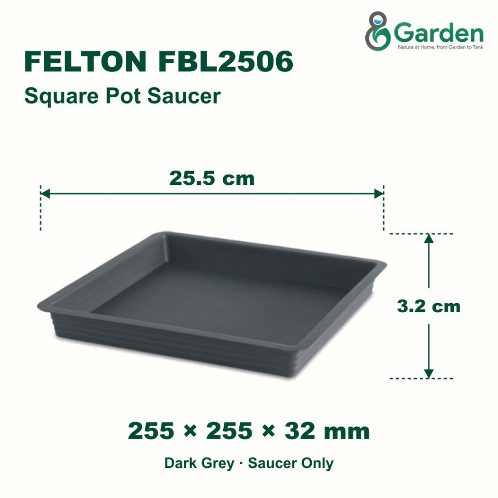 Felton FBL2506 Square Flower Pot Saucer 25.5cm – product guide