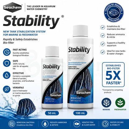 Seachem Stability Aquarium Beneficial Bacteria – 50ml / 100ml – product information