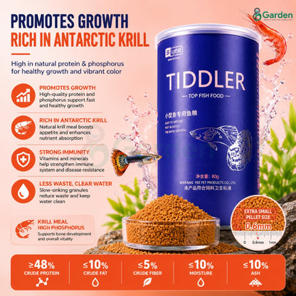 YEE Tiddler Small Fish Food – 0.2 mm / 0.6 mm Pellets – product details view 6