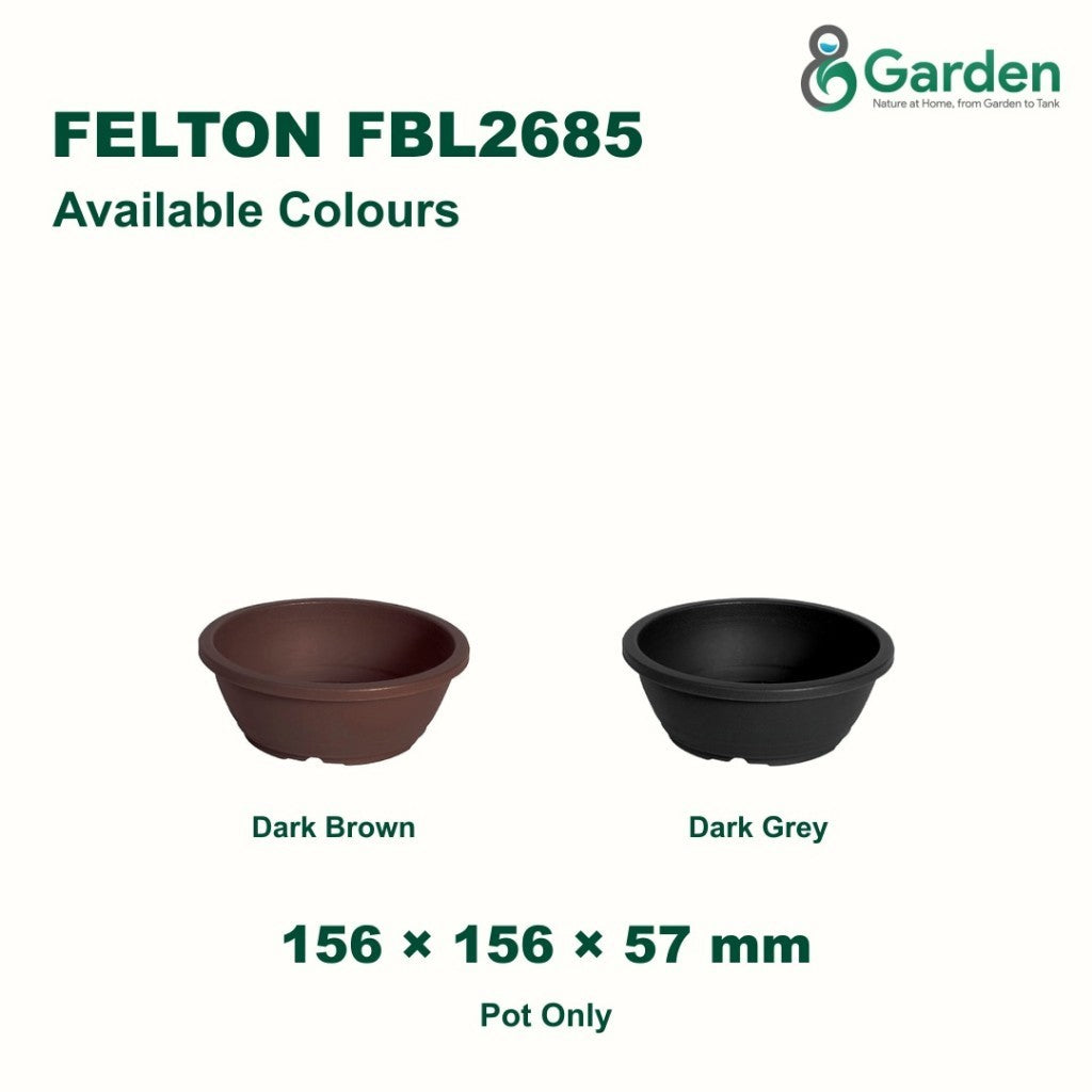 Felton FBL2685 Round Plastic Flower Pot 15.6cm – product and size guide