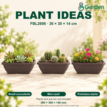 Felton FBL2698 Rectangular Plastic Flower Pot 36cm – product and size guide
