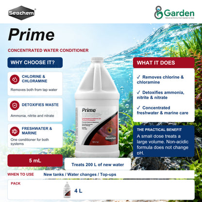 Seachem Prime Aquarium Water Conditioner – 4 L – product information