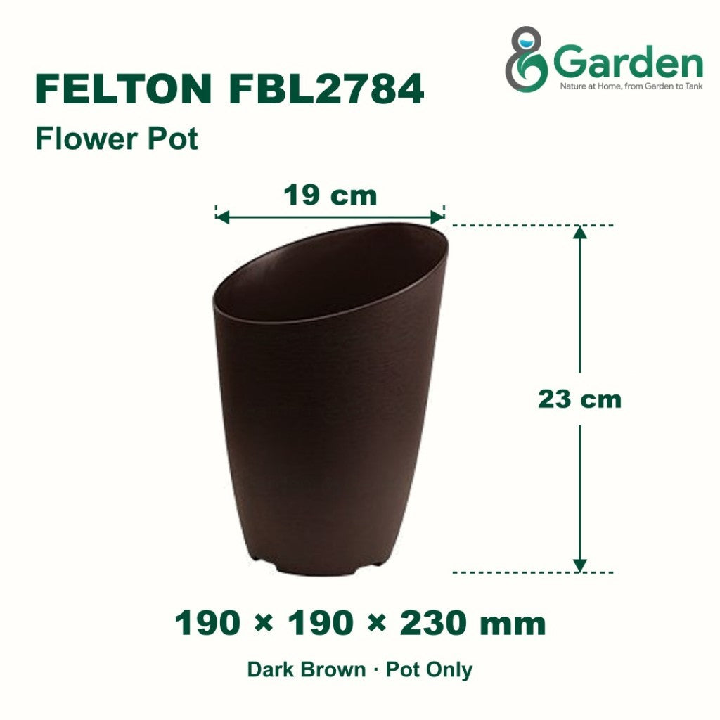 Felton FBL2784 Round Plastic Flower Pot 19cm – product and size guide