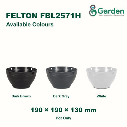 Felton FBL2571H Round Plastic Flower Pot 19cm – product and size guide