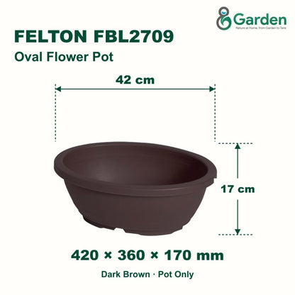 Felton FBL2709 Oval Plastic Flower Pot 42cm – product and size guide
