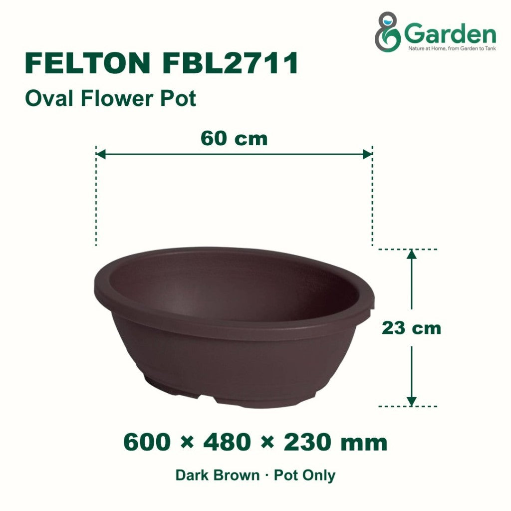 Felton FBL2711 Oval Plastic Flower Pot 60cm – product and size guide