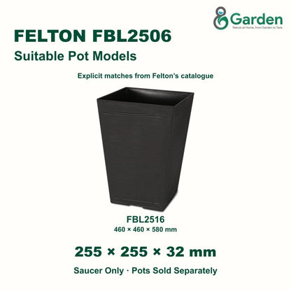 Felton FBL2506 Square Flower Pot Saucer 25.5cm – product guide