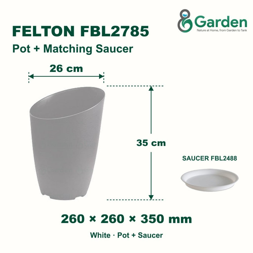 Felton FBL2785 Round Plastic Flower Pot 26cm – product and size guide