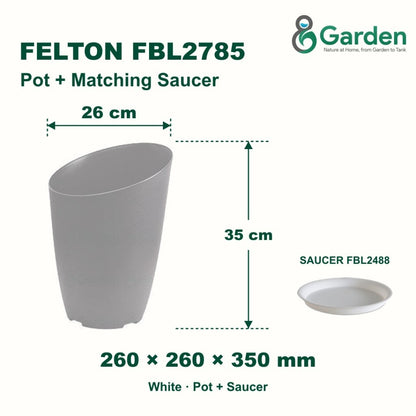 Felton FBL2785 Round Plastic Flower Pot 26cm – product and size guide