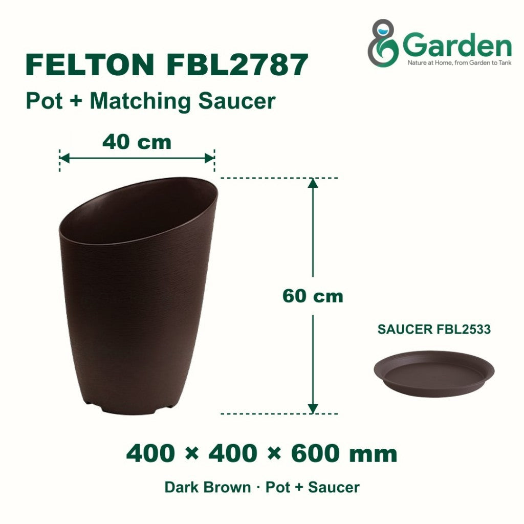 Felton FBL2787 Round Plastic Flower Pot 40cm – product and size guide