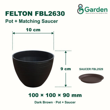 Felton FBL2630 Round Plastic Flower Pot 10cm – product and size guide