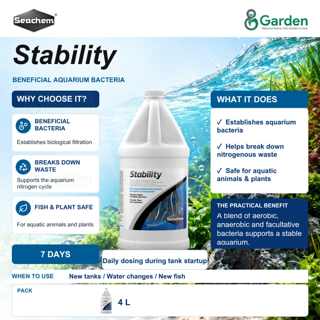 Seachem Stability Aquarium Beneficial Bacteria – 4 L – product information