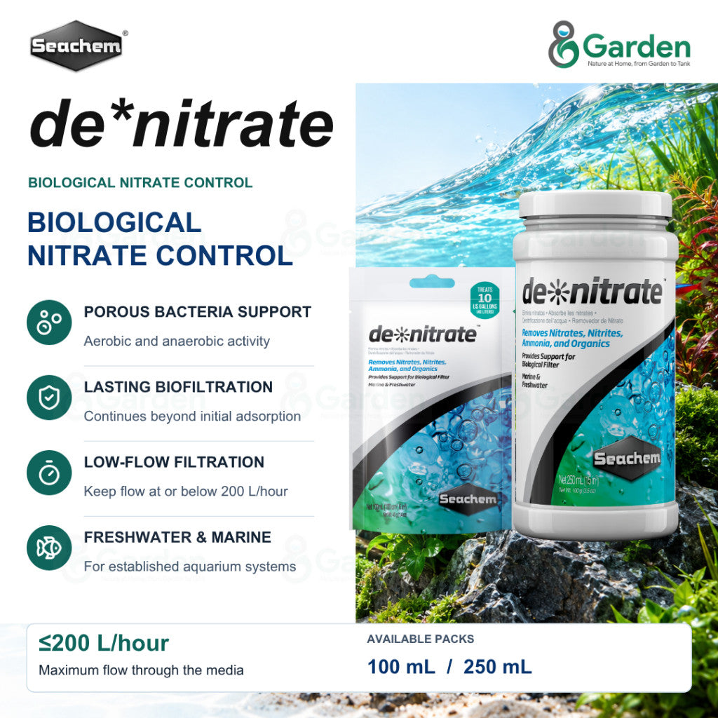 Seachem de*nitrate Biological Nitrate Filter Media – 100 mL / 250 mL – product information