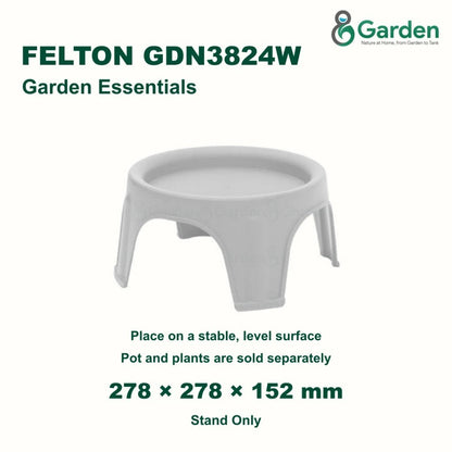 Felton GDN3824W Round Flower Pot Stand 27.8cm – product guide