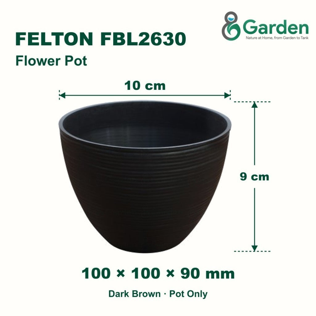 Felton FBL2630 Round Plastic Flower Pot 10cm – product and size guide