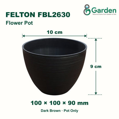 Felton FBL2630 Round Plastic Flower Pot 10cm – product and size guide