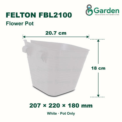 Felton FBL2100 Round Plastic Flower Pot 20.7cm – product and size guide