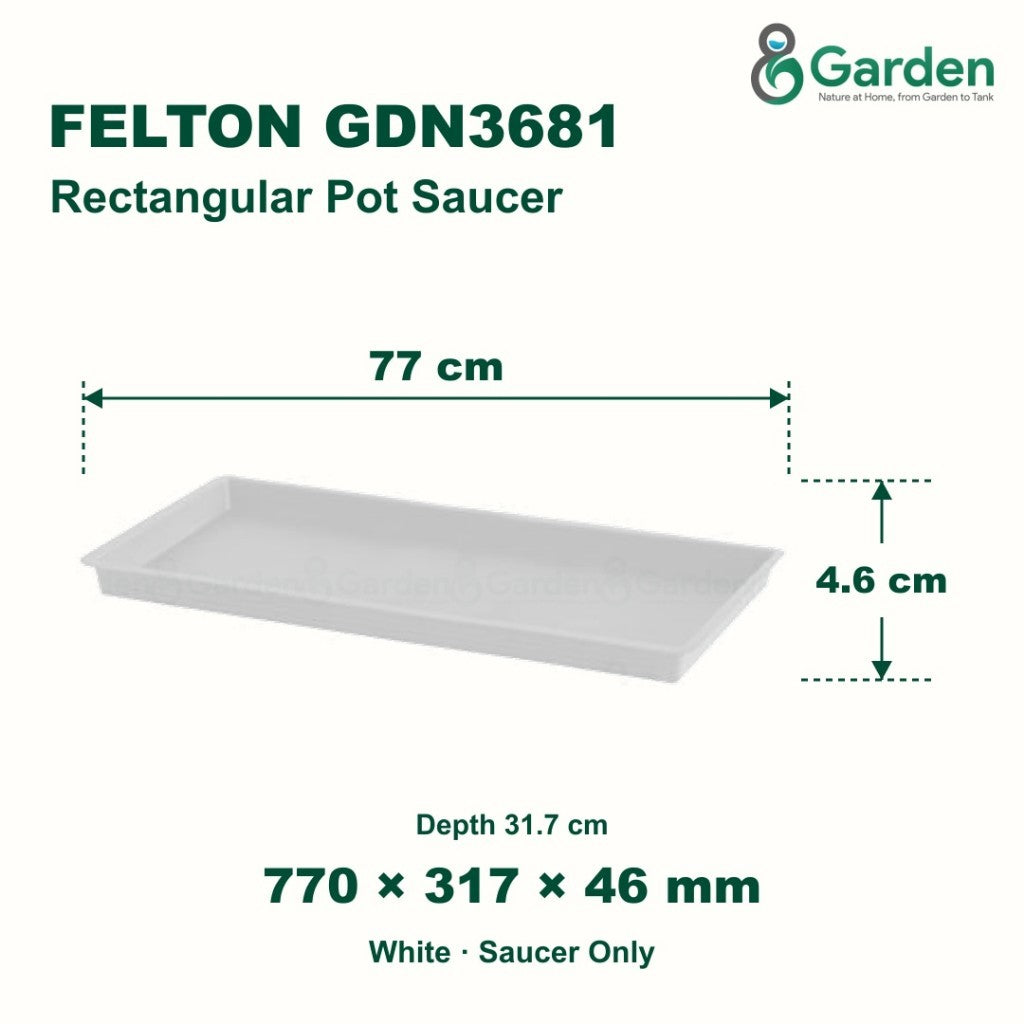 Felton GDN3681 Rectangular Flower Pot Saucer 77cm – product guide