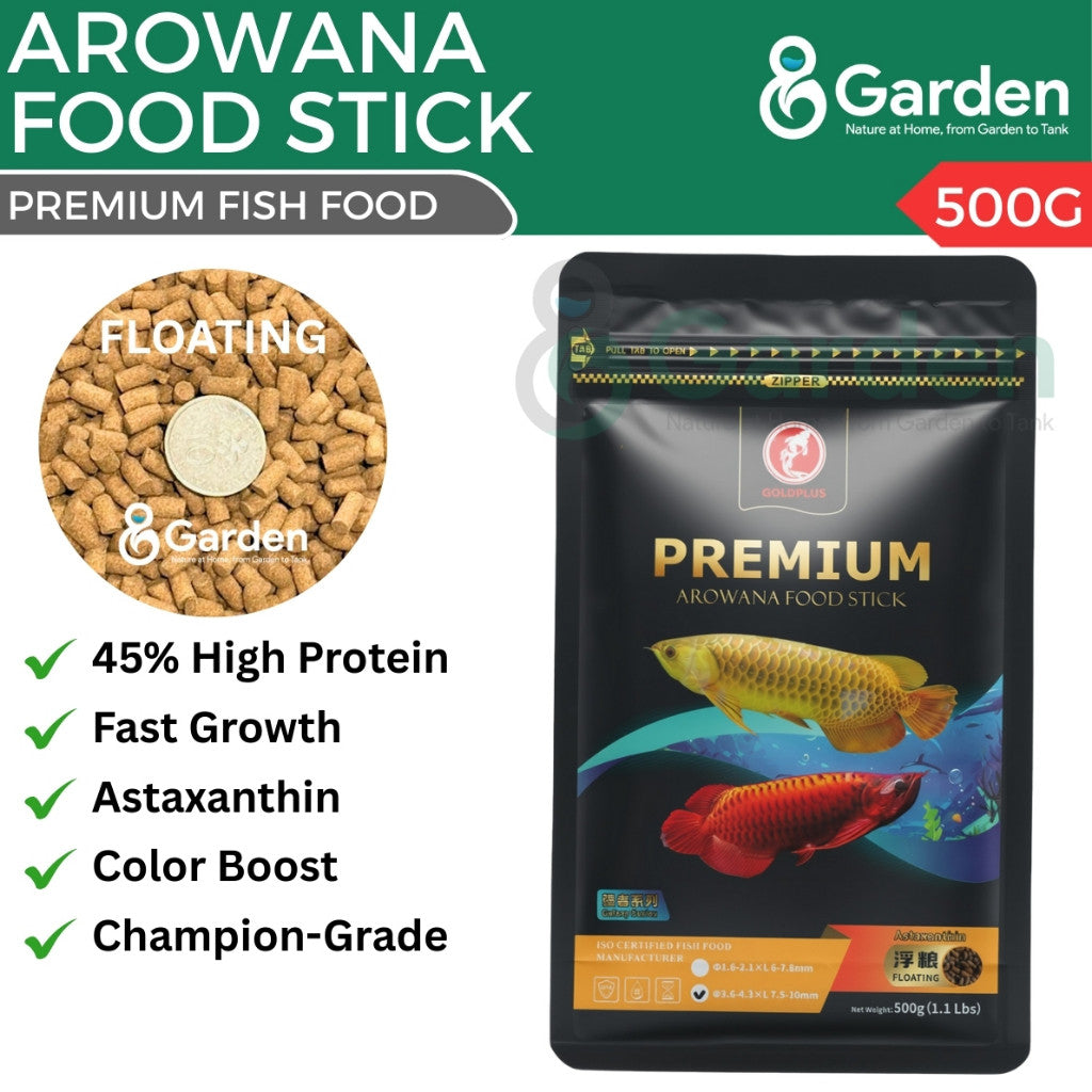 GoldPlus Arowana Food Sticks – product and packaging