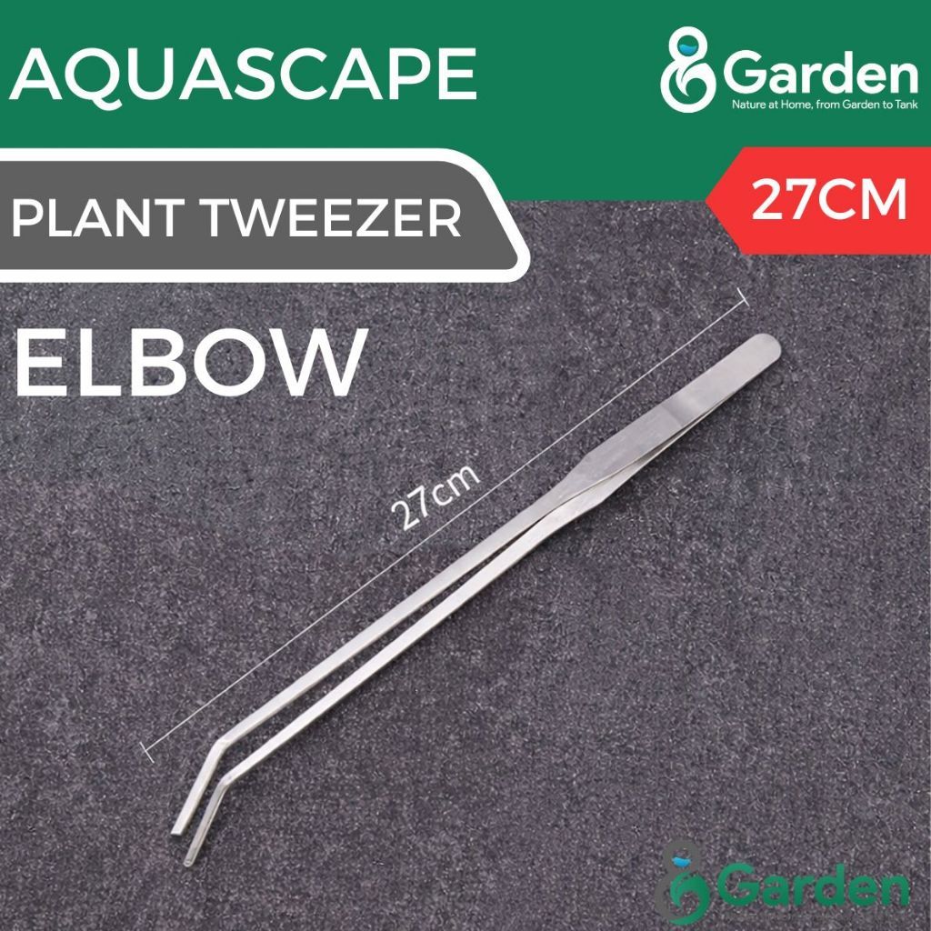 Stainless Steel Aquascaping Tweezers – 27 cm bent tip
