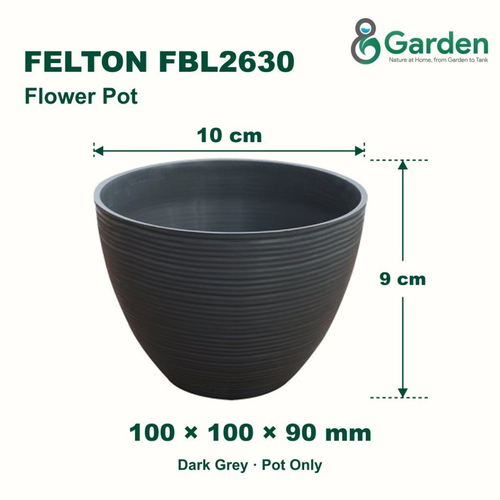 Felton FBL2630 Round Plastic Flower Pot 10cm – product and size guide