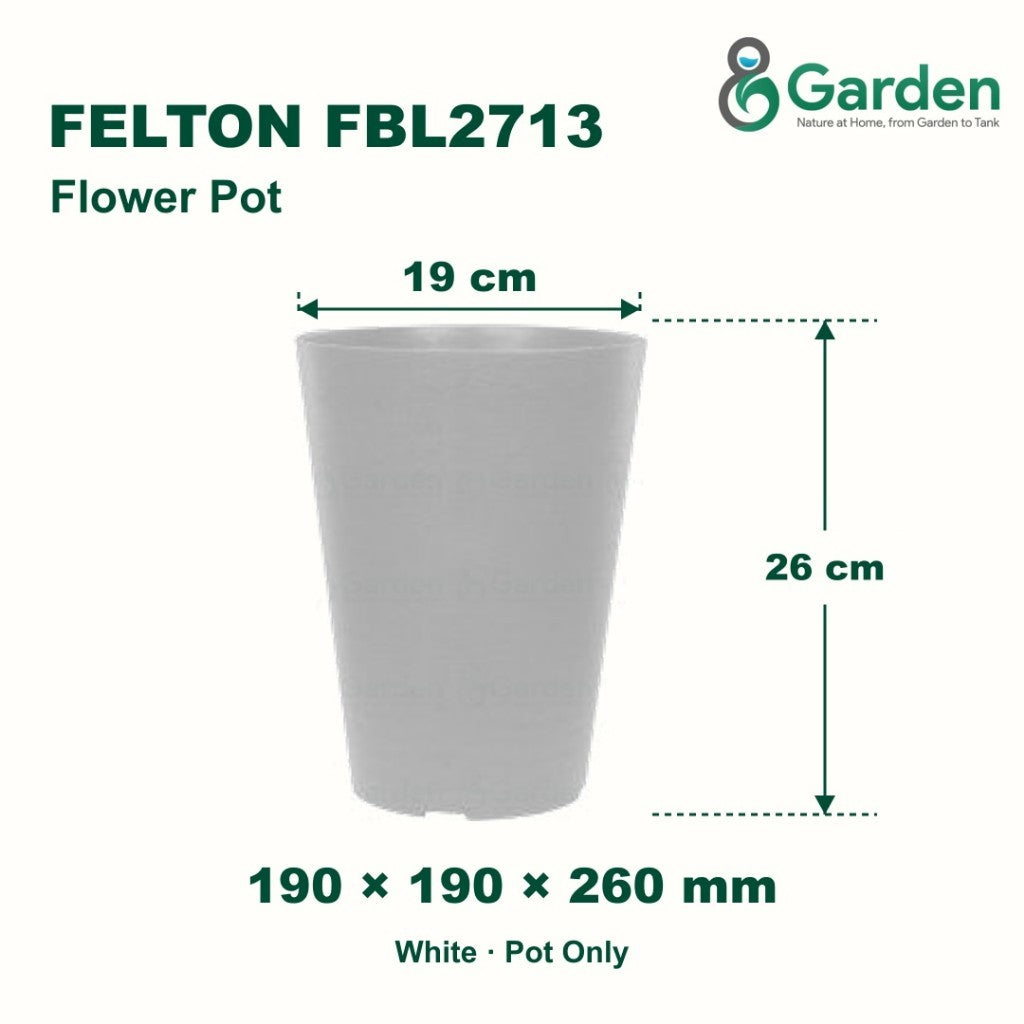 Felton FBL2713 Round Plastic Flower Pot 19cm – product and size guide
