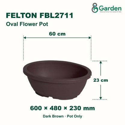 Felton FBL2711 Oval Plastic Flower Pot 60cm – product and size guide