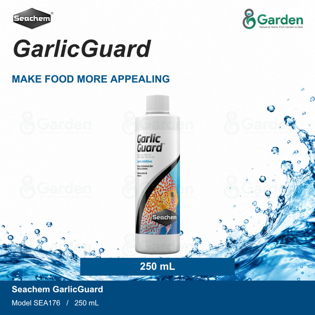 Seachem GarlicGuard Garlic Fish Food Soak – 100 mL / 250 mL / 500 mL – product information