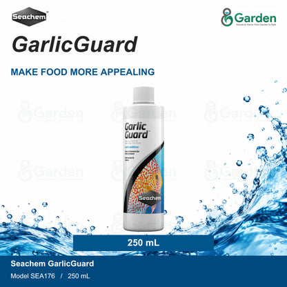 Seachem GarlicGuard Garlic Fish Food Soak – 100 mL / 250 mL / 500 mL – product information