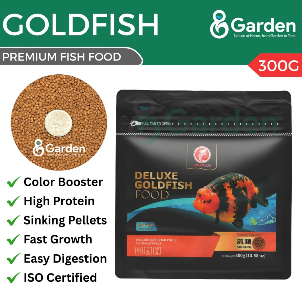 GoldPlus Deluxe Goldfish Food – product and packaging