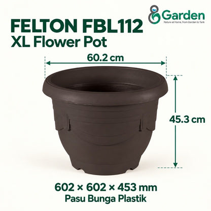 Felton FBL112 Round Plastic Flower Pot 60.2cm – product guide