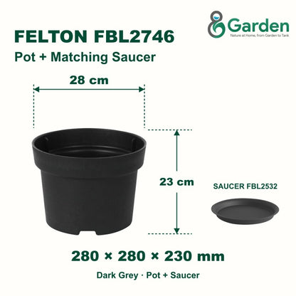 Felton FBL2746 Round Plastic Flower Pot 28cm – product and size guide