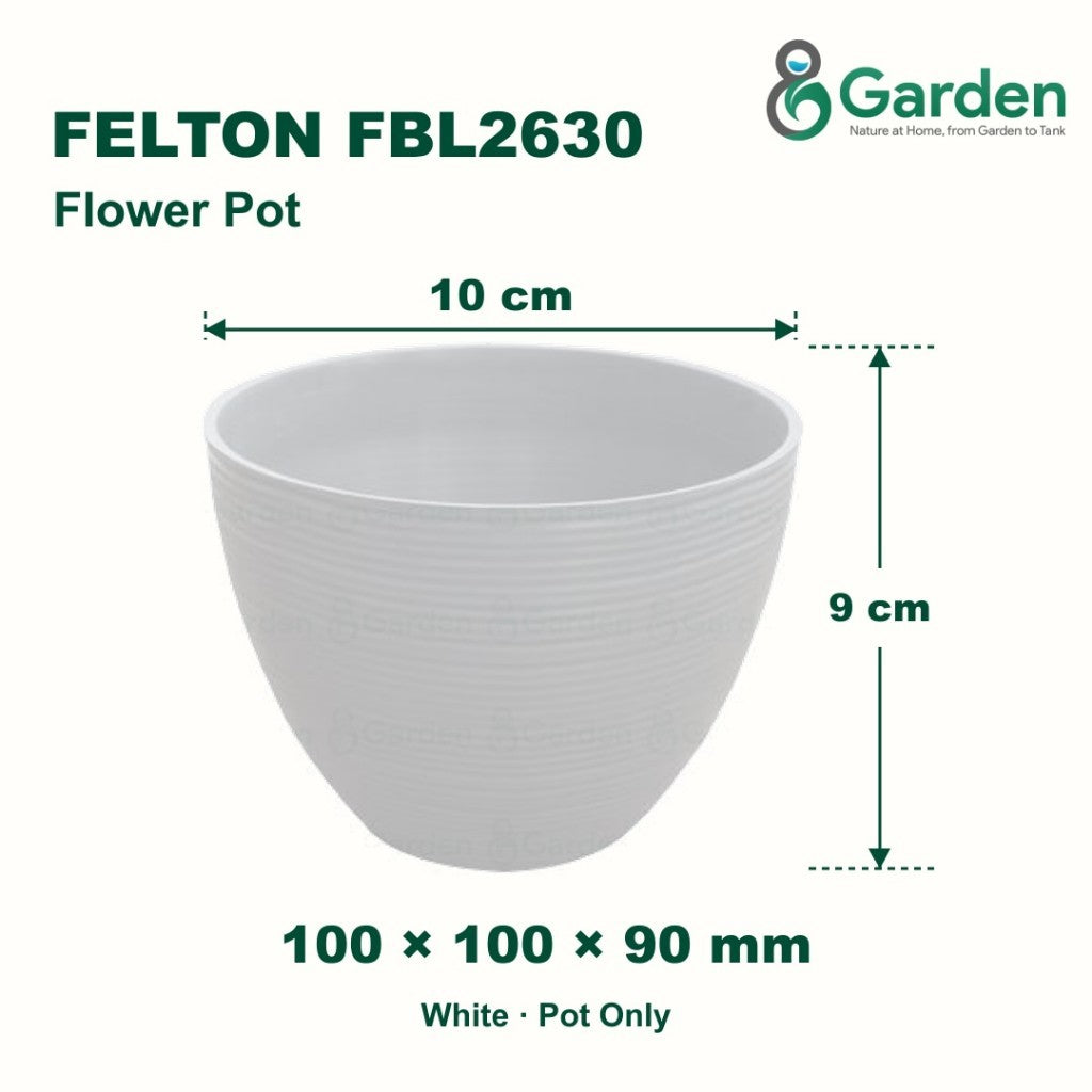 Felton FBL2630 Round Plastic Flower Pot 10cm – product and size guide