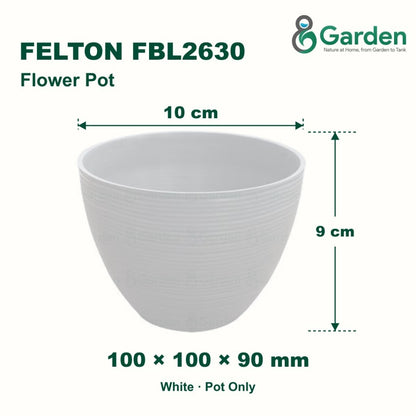 Felton FBL2630 Round Plastic Flower Pot 10cm – product and size guide