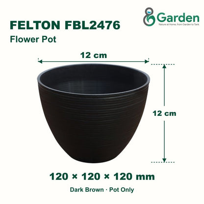 Felton FBL2476 Round Plastic Flower Pot 12cm – product and size guide