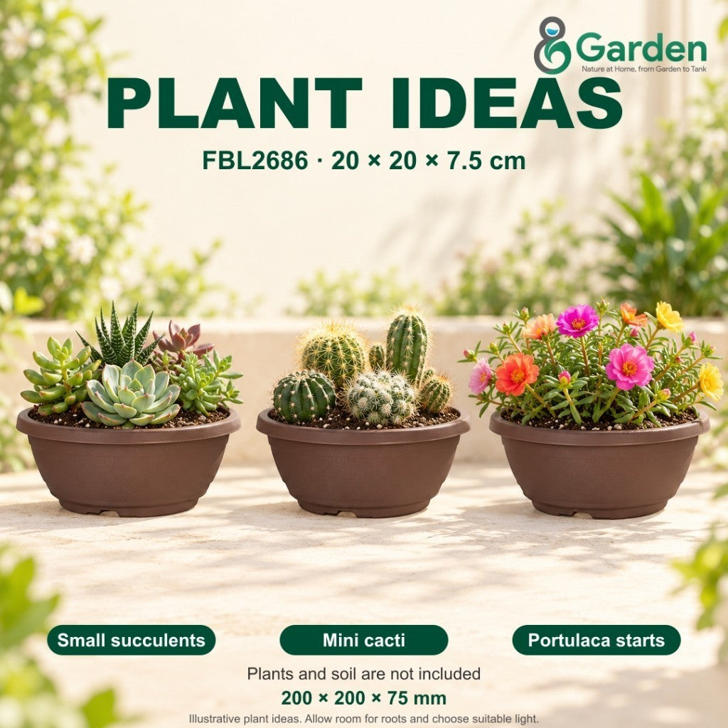 Felton FBL2686 Round Plastic Flower Pot 20cm – product and size guide