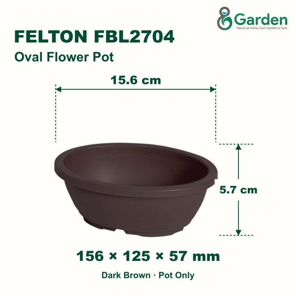 Felton FBL2704 Oval Plastic Flower Pot 15.6cm – product and size guide