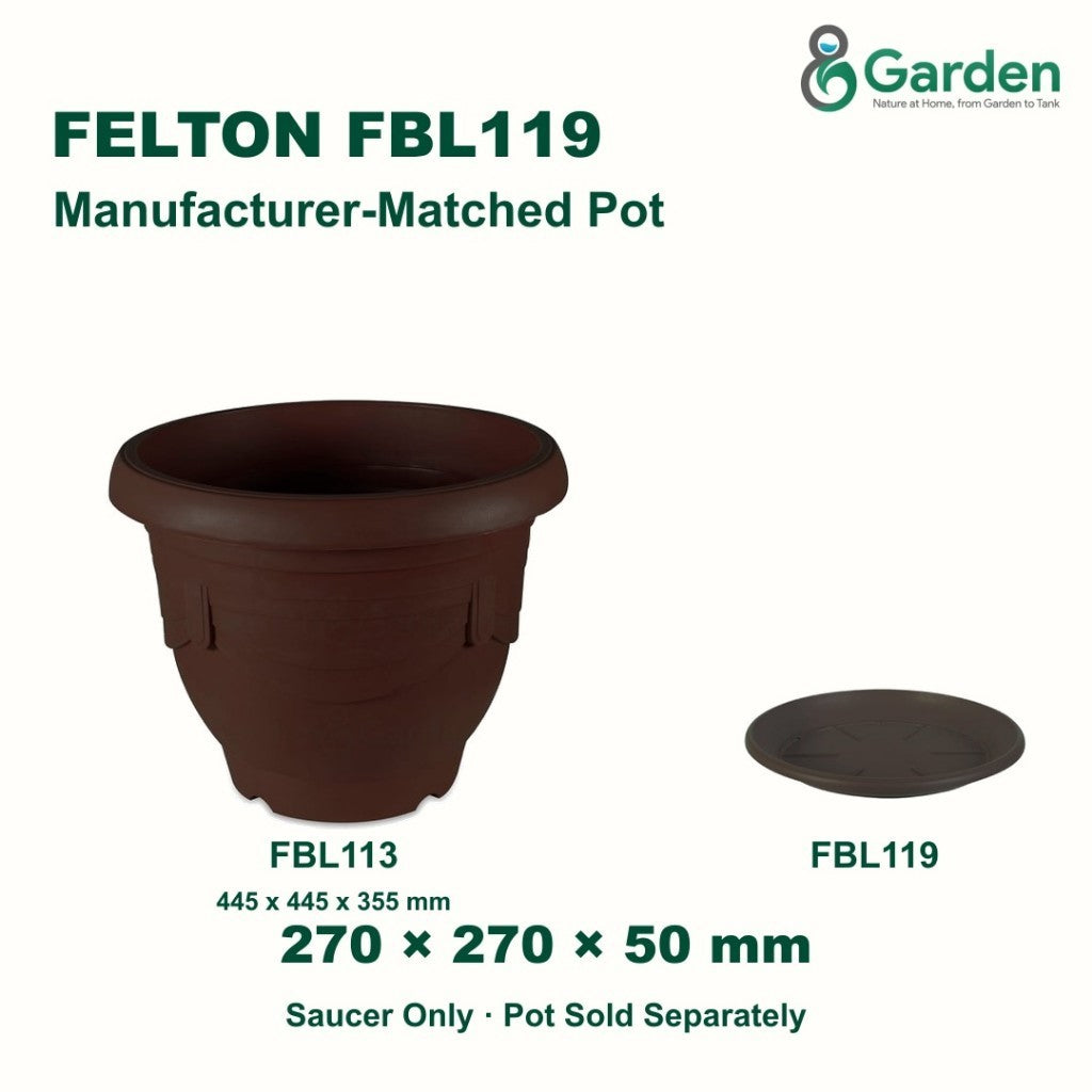 Felton FBL119 Flower Pot Saucer 27cm – product and size guide