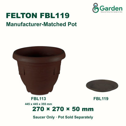 Felton FBL119 Flower Pot Saucer 27cm – product and size guide
