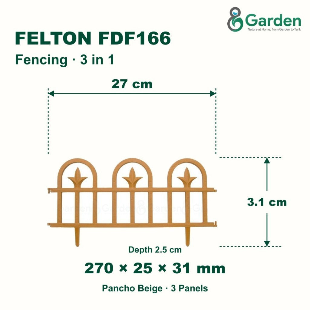 Felton FDF166 Decorative Garden Border Fence – 3 Pieces – product guide