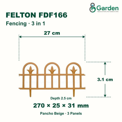 Felton FDF166 Decorative Garden Border Fence – 3 Pieces – product guide
