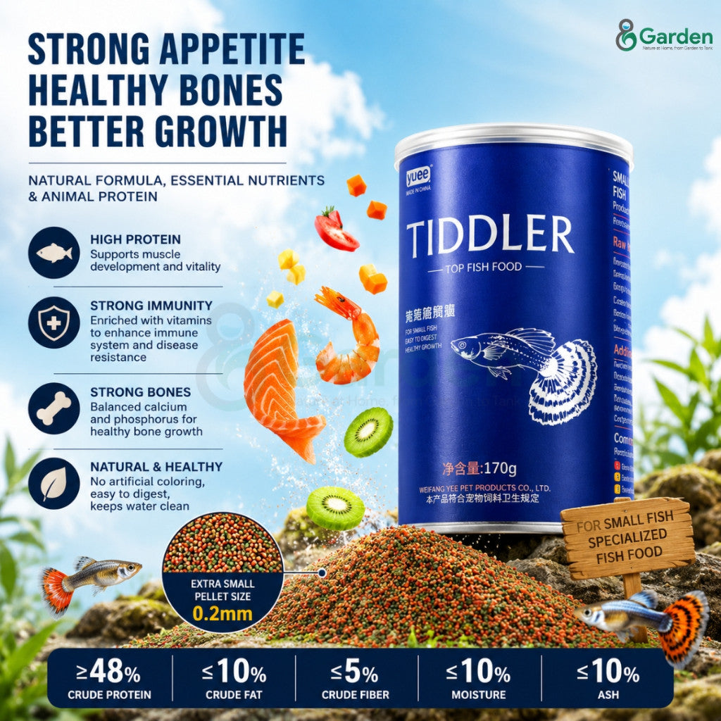 YEE Tiddler Small Fish Food – 0.2 mm / 0.6 mm Pellets – product details view 2