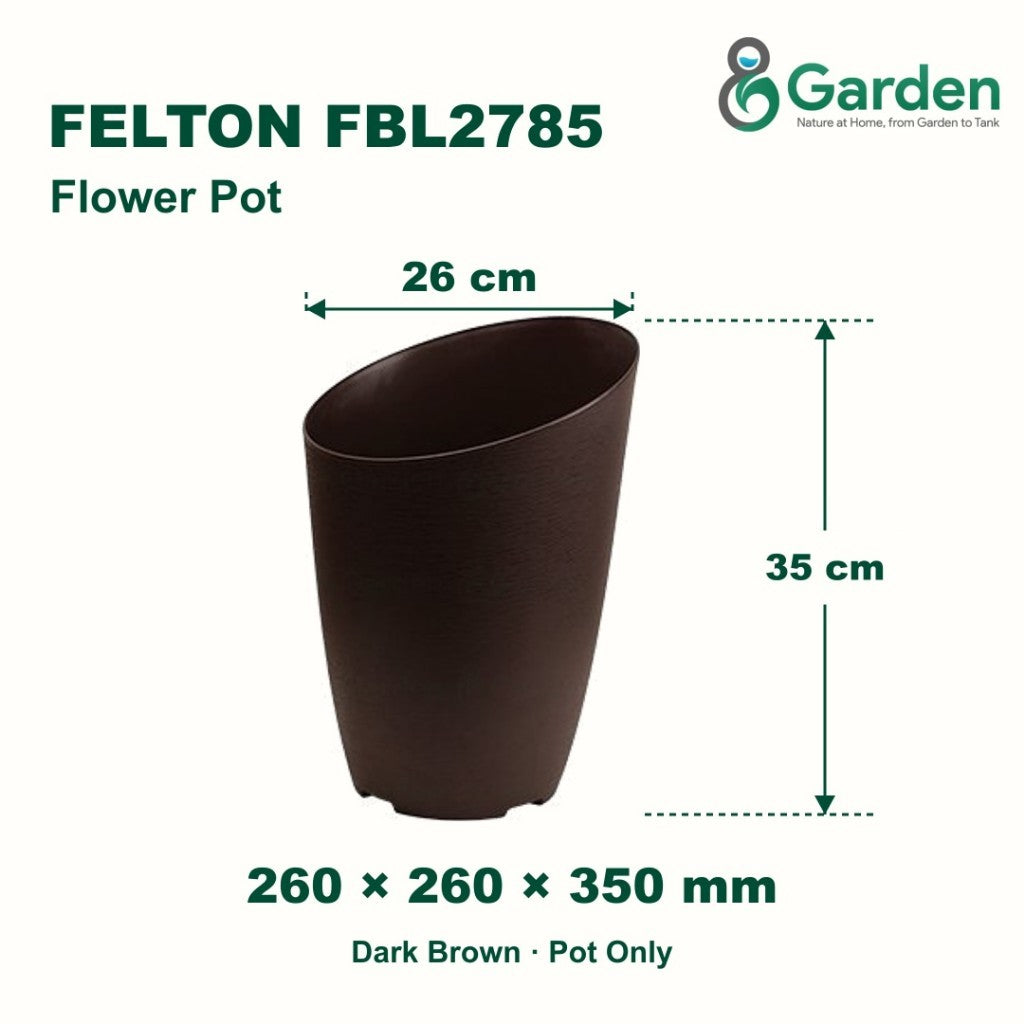 Felton FBL2785 Round Plastic Flower Pot 26cm – product and size guide
